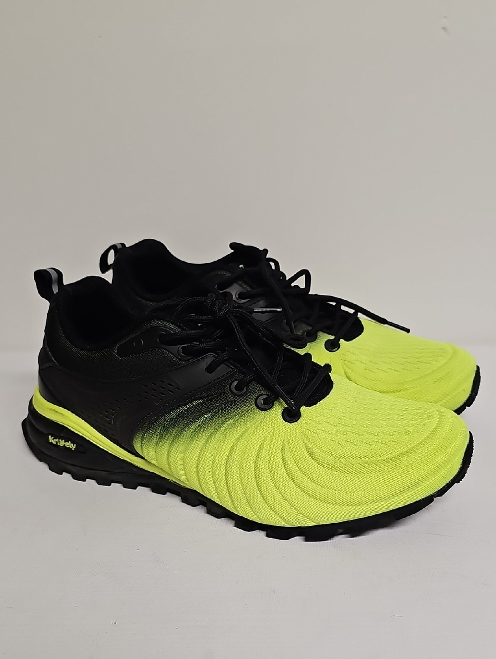 Kricely Mens Trail Running Shoes Fluorescent Yellow Wide 2E Sneakers 8.5